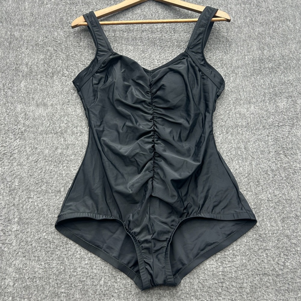 Rose Marie Reid One Piece Swimsuit Bathing Suit Black Womens XL
